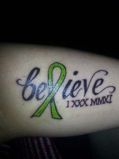 My Tattoo Green Ribbon For Organ Donation Awareness And My Liver