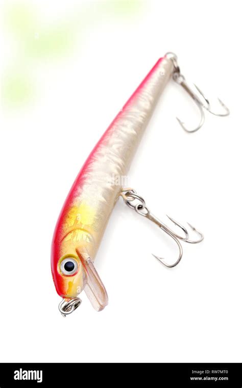 Plastic Fishing Lure On A White Background Stock Photo Alamy