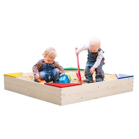 Playberg Wooden Sandbox With Floor Cover In The Sandboxes Department At