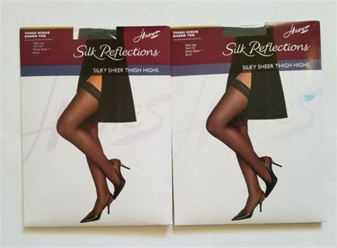 hanes silk reflections silky sheer barely black pantyhose size e f for sale online ebay
