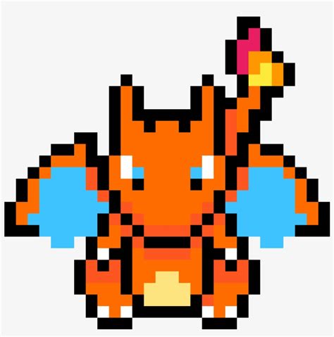 Pokemon sprites gen 1 kanto red green blue yellow pikachu firered leafgreen pokemon gen 2 johto gold silver crystal heartgold soulsilver pokemon gen 3 hoenn ruby sapphire emerald omegaruby alphasapphire Charizard - Pixel Art Pokemon Dracaufeu - Free Transparent PNG Download - PNGkey