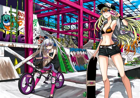 Bicycle Bikini Top Blonde Hair Clouds Coca Cola Hat K Katokenrock