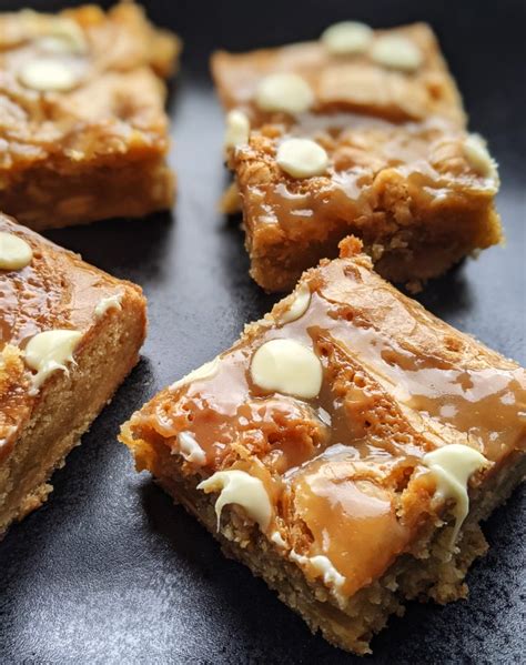 White Chocolate And Salted Caramel Blondies Gf My Gluten Free Guide