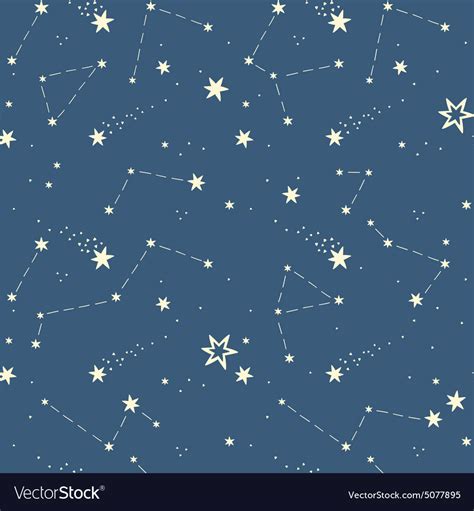 Seamless Pattern With The Stars Constellations Vector Image
