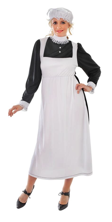 Adult Victorian Maid Fancy Dress Outfit Size Ladies Costume Womens Uk