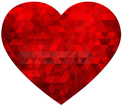 Red Heart Pattern Polygonal Heart Png Download 23002022 Free