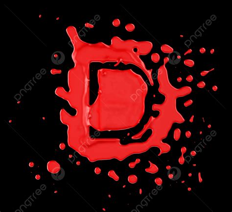 Red Blob D Letter Over Black Background Splashing Alphabetic Background Photo And Picture For