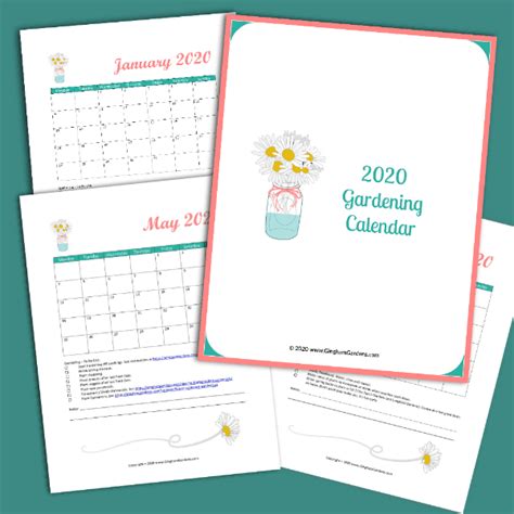 2020 Gardening Calendar Gingham Gardens