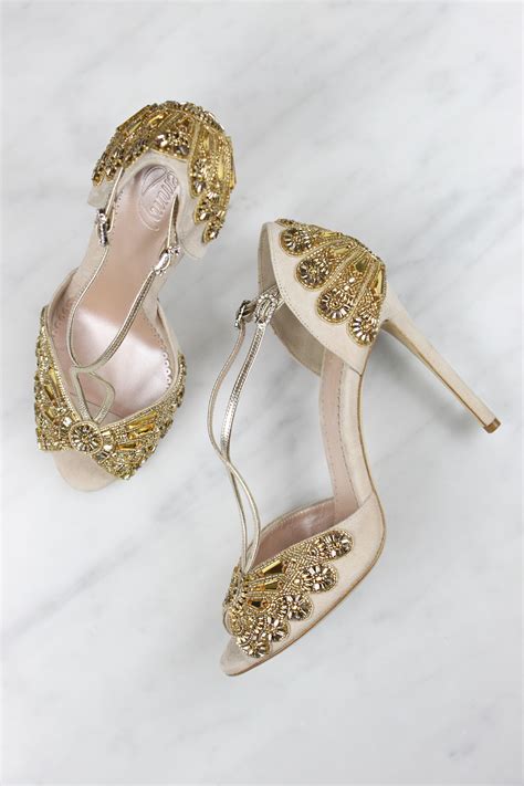 Gold Bridal Shoes Bride Shoes Bridal Jewelry Designer High Heels