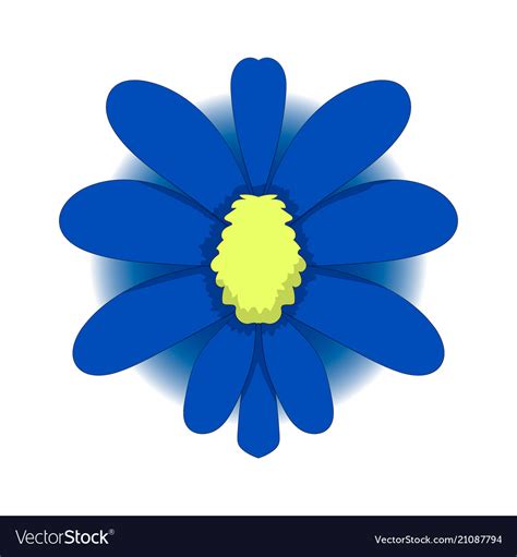 Simple Drawing Of A Blue Flower Graphics Vector Image
