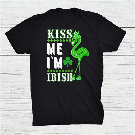 Kiss Me Im Irish Cute St Patricks Day Flamingo Costume Shirt Teeuni