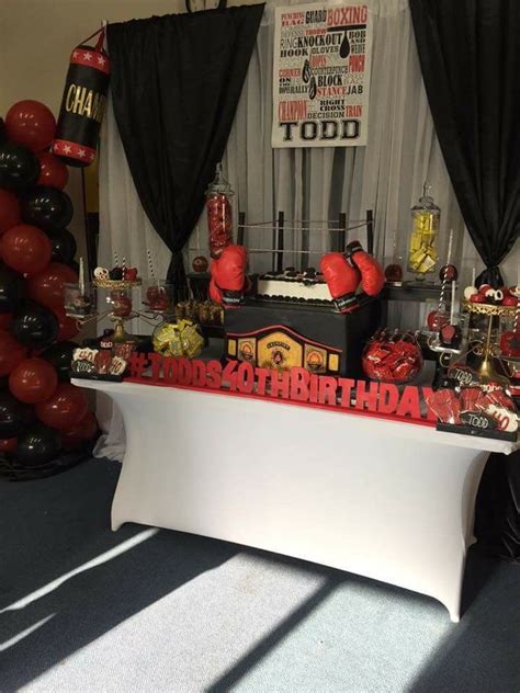 Your walls are a reflection of your personality, so let them speak with your favorite. Boxing Theme Birthday Party Dessert Table and Decor ...