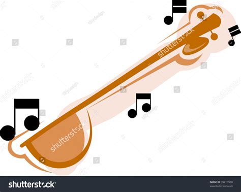 Illustration Music Instruments Veena Notes Stock Vector Royalty Free