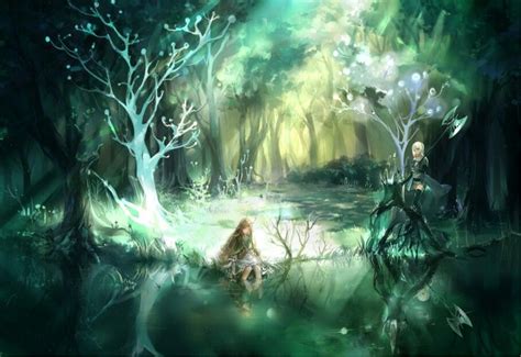 Forest Lake Anime Scenery Fantasy Landscape Anime Wallpaper