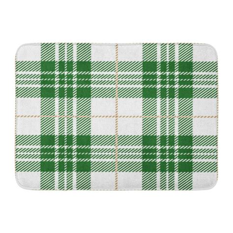 Godpok Clan Abstract White And Green Tartan Plaid Scottish Pattern