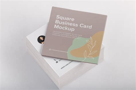 Thanks to smart object, with just a few click you can add your own artwork. Square Business Cards Mockup 01 - FilterGrade