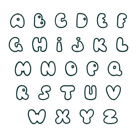 10 Best Colored Printable Bubble Letter Font 3ca