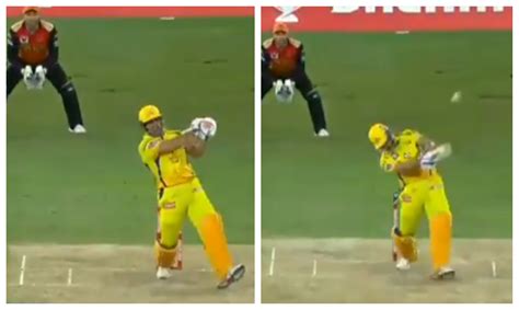 Ipl 2020 Watch Ms Dhoni Shows His Brutal Power Smashes 102m Long