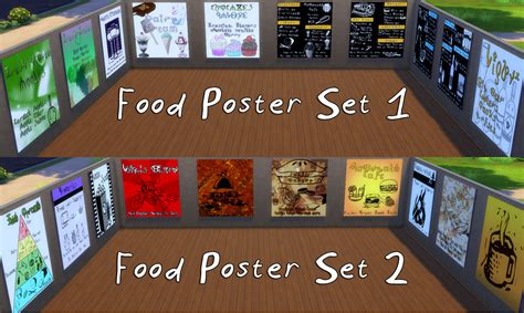 My Sims 4 Blog Simlish Food Advertisement Menus Posters Set Of 20 By