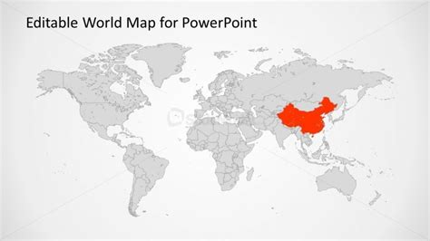 Editable Powerpoint Political Outline World Map Slidemodel My XXX Hot