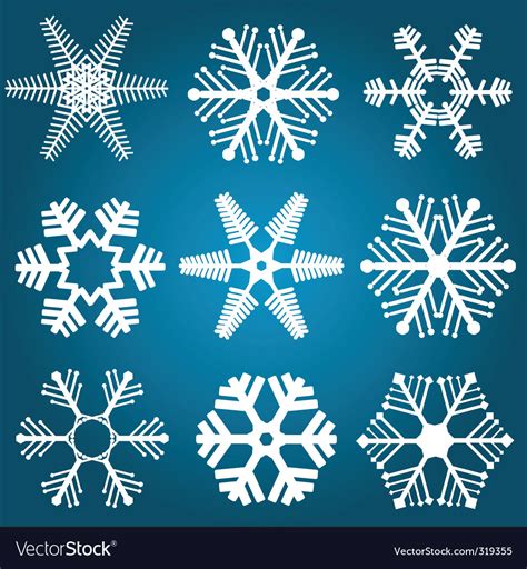 Snowflake Designs Royalty Free Vector Image Vectorstock