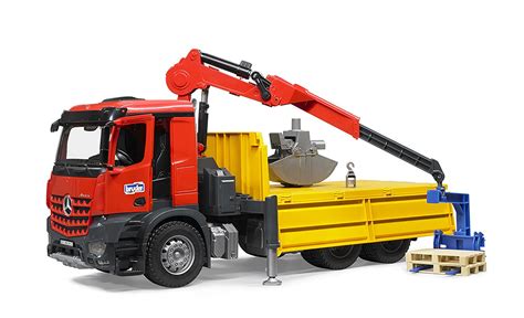 Bruder Mercedes Truck With Crane Clamshell Buckets And Pallets 55 Cm