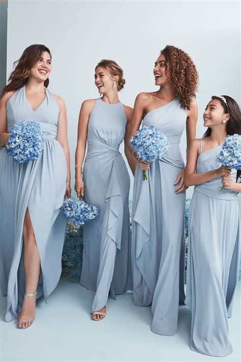 You will love the new dusty blue bridesmaid dresses from David's Bridal