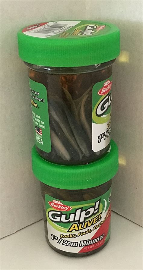 Gulp Alive Bait 1 Inch Emerald Shiner Minnow 2 Jar Bundle