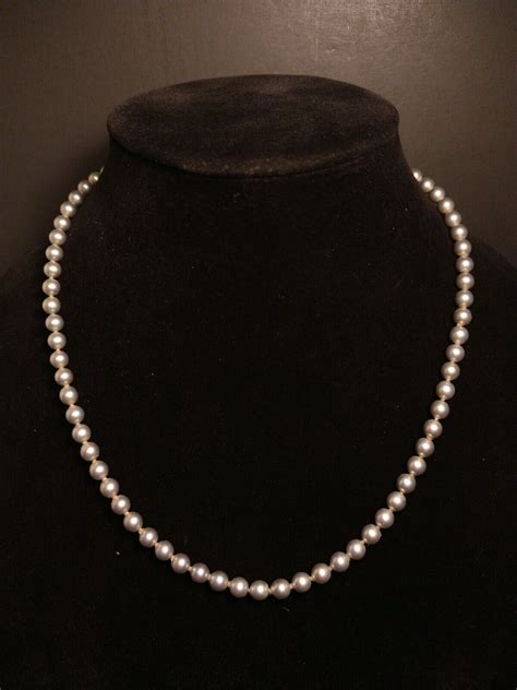 Antique Pm Majorica Faux Pearls Necklace Inches Gem