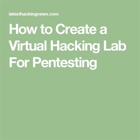 How to make your virtual jam session sound—and look—good. How to Create a Virtual Hacking Lab For Pentesting - Latest Hacking News | Hacking lab, New ...
