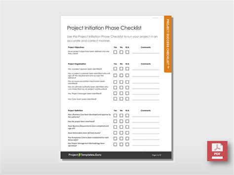 Project Initiation Phase Checklist