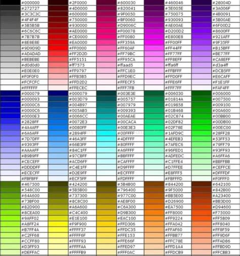 Códigos de colores HTML y nombres ComoFriki