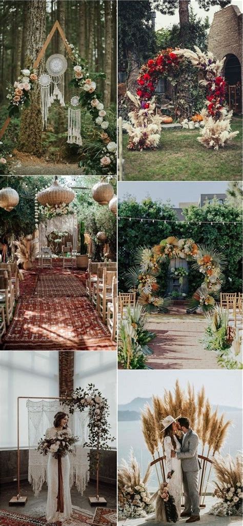 Boho Fall Florals Wedding Arch Bohemian Wedding Arch Aspen Wedding