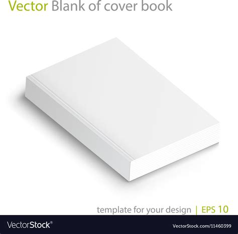 Blank Book Cover Template Royalty Free Vector Image