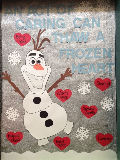 Frozen Caring Bulletin Board #characterlessons #caring #schoolcounseling #fro… | Valentines day 