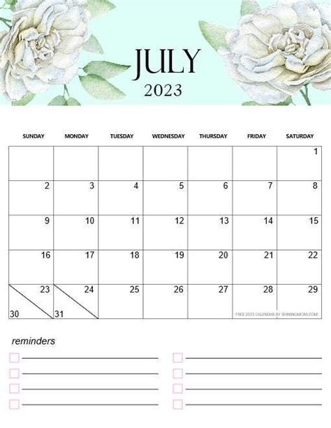 2023 Monthly Calendar Printable Cute Design You Will Love Calendar