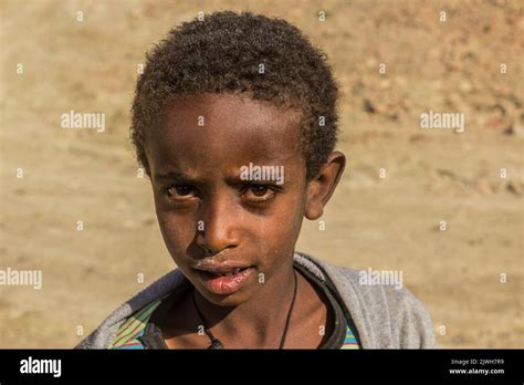 Lalibela Ethiopia March 30 2019 Portrait Of A Young Boy Near