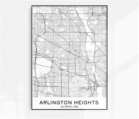 Arlington Heights Map Print City Map Prints Arlington Etsy