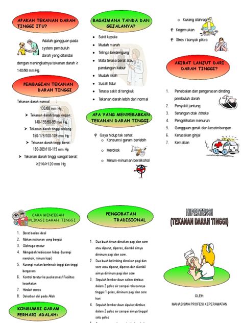 Pdf | perubahan pola hidup pada masyarakat dan banyaknya kandungan unsur makanan tertentu disertai denga n kurangny a aktivit as gerak unt uk menu njang. Pdf Leaflet Hipertensi - Contoh Makalah