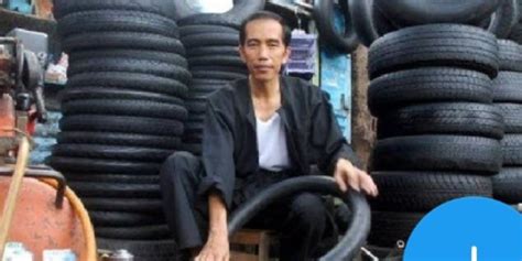 Edit Foto Jokowi Jadi Tukang Tambal Ban Netizen Sabar Bang