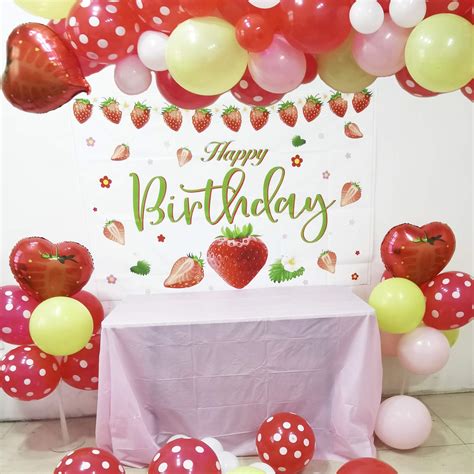 Strawberry Party Decorations Set Sweet Berry Party Supplies With