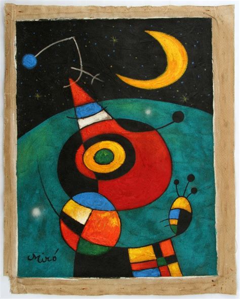 MirÓ Oil Painting 1966 With Coa By MirÓ FundaciÓn Joan Miró Catalan