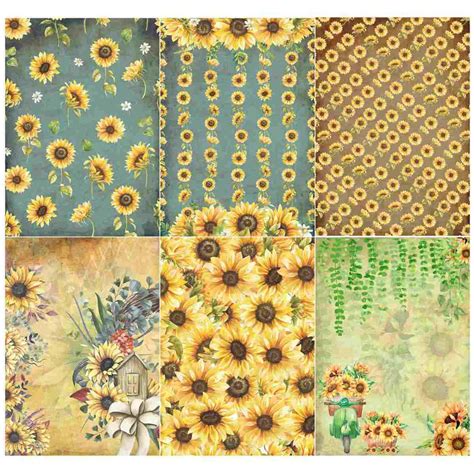 Jags Printed Design Paper A4 6 Designs 24 Sheets 190 Gsm Helianthus