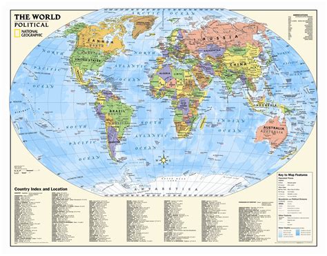 National Geographic Maps Kids Political World Wall Map Grades 4 12