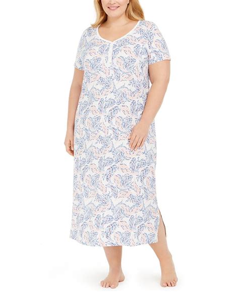 Charter Club Plus Size Cotton Long Nightgown Created For Macys