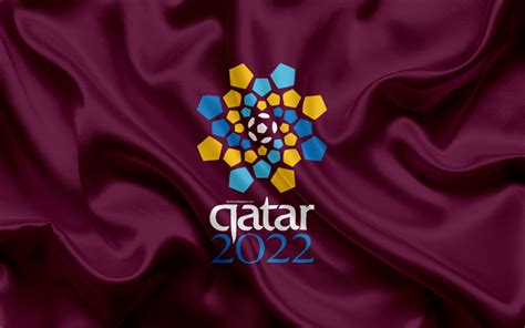 download wallpapers world cup 2022 qatar 2022 fifa world cup 4k silk flag emblem qatar