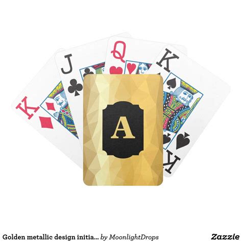 Golden Metallic Design Initial Playing Cards Bicycle Playing Cards