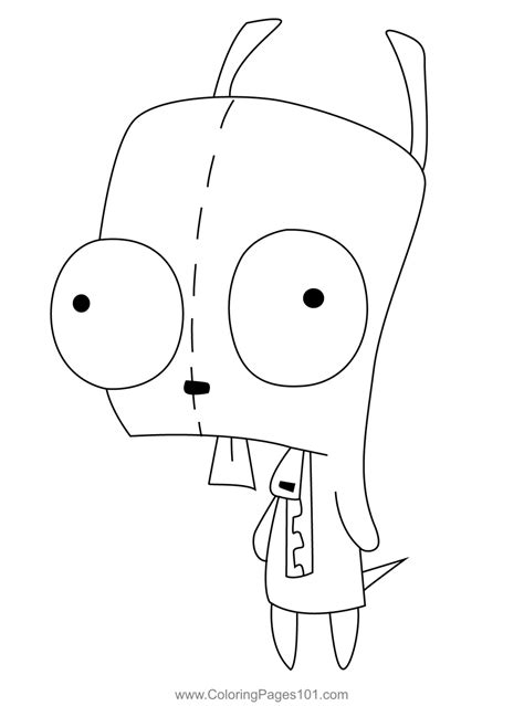 Gir 1 Coloring Page For Kids Free Invader Zim Printable Coloring