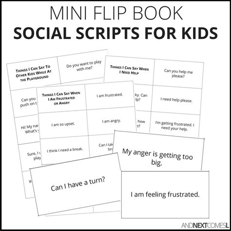 Social Scripts Mini Flip Books Bundle And Next Comes L