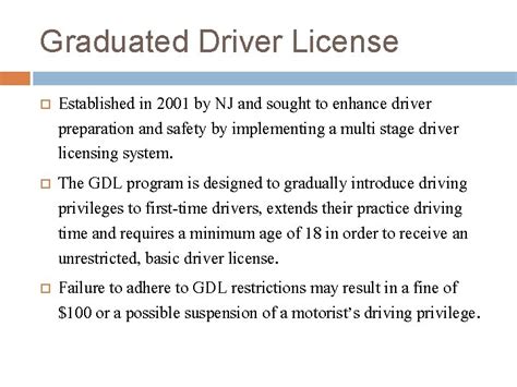 Chapter 1 The Nj Driver License System Laws
